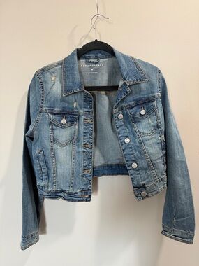 Aeropostale Faded Blue Cropped Denim Jacket